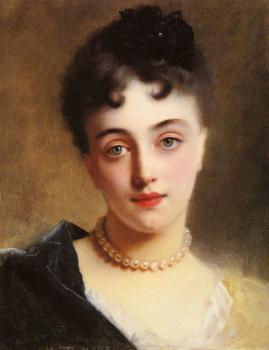 Gustave Jean Jacquet : An Elegant Lady With Pearls